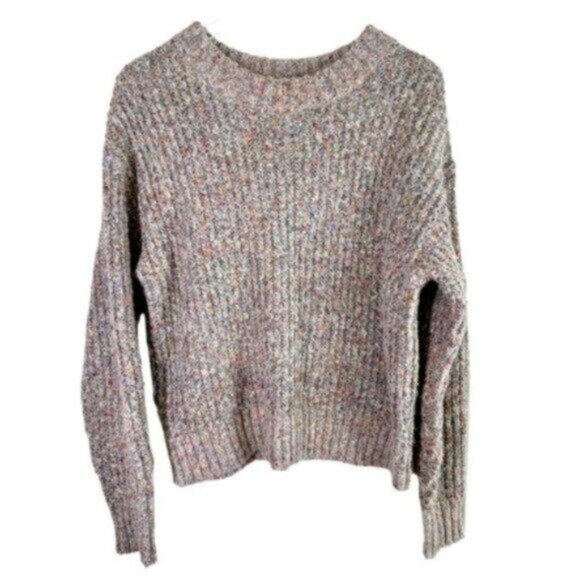 Something Navy | Tan Multi-colored Long Sleeves Sweater Size Medium - Picture 3 of 10